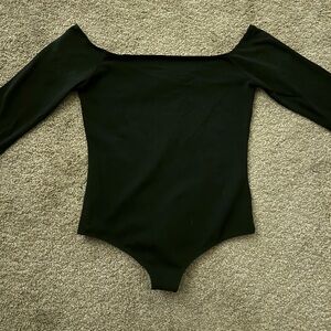 American Apparel Black Off Shoulder Bodysuit NWT